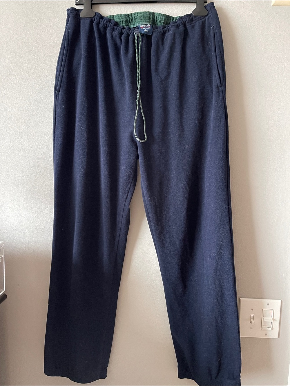 Arrow Navy Sweatpants with Green Drawcord